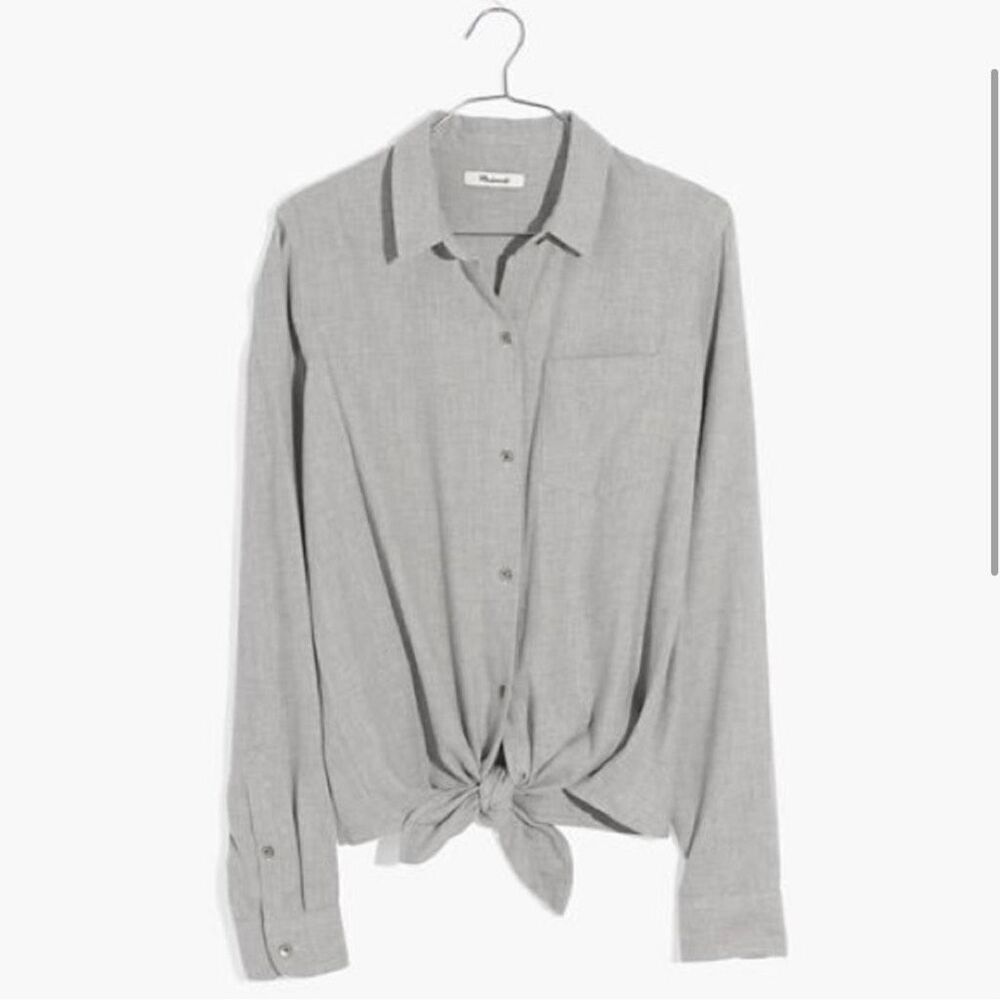 Madewell Flannel Tie-Front Shirt size XXS